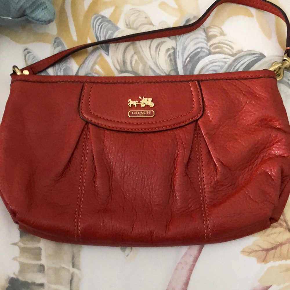 Leather Coach wristlet